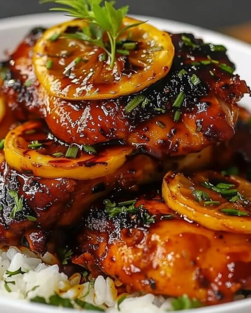 Grilled huli huli chicken served with tropical sides