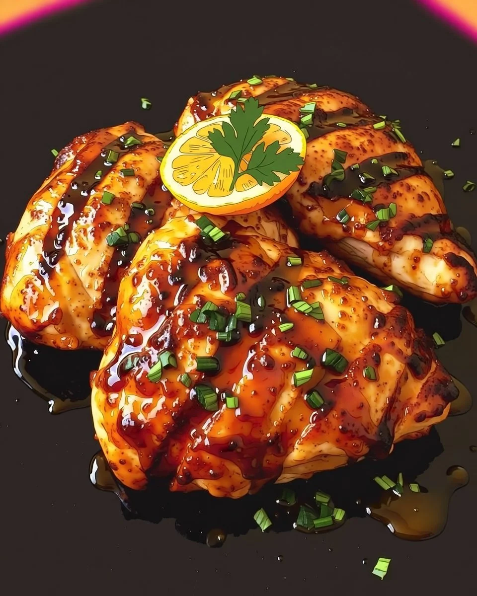 Delicious Key West grilled chicken served with a tropical side