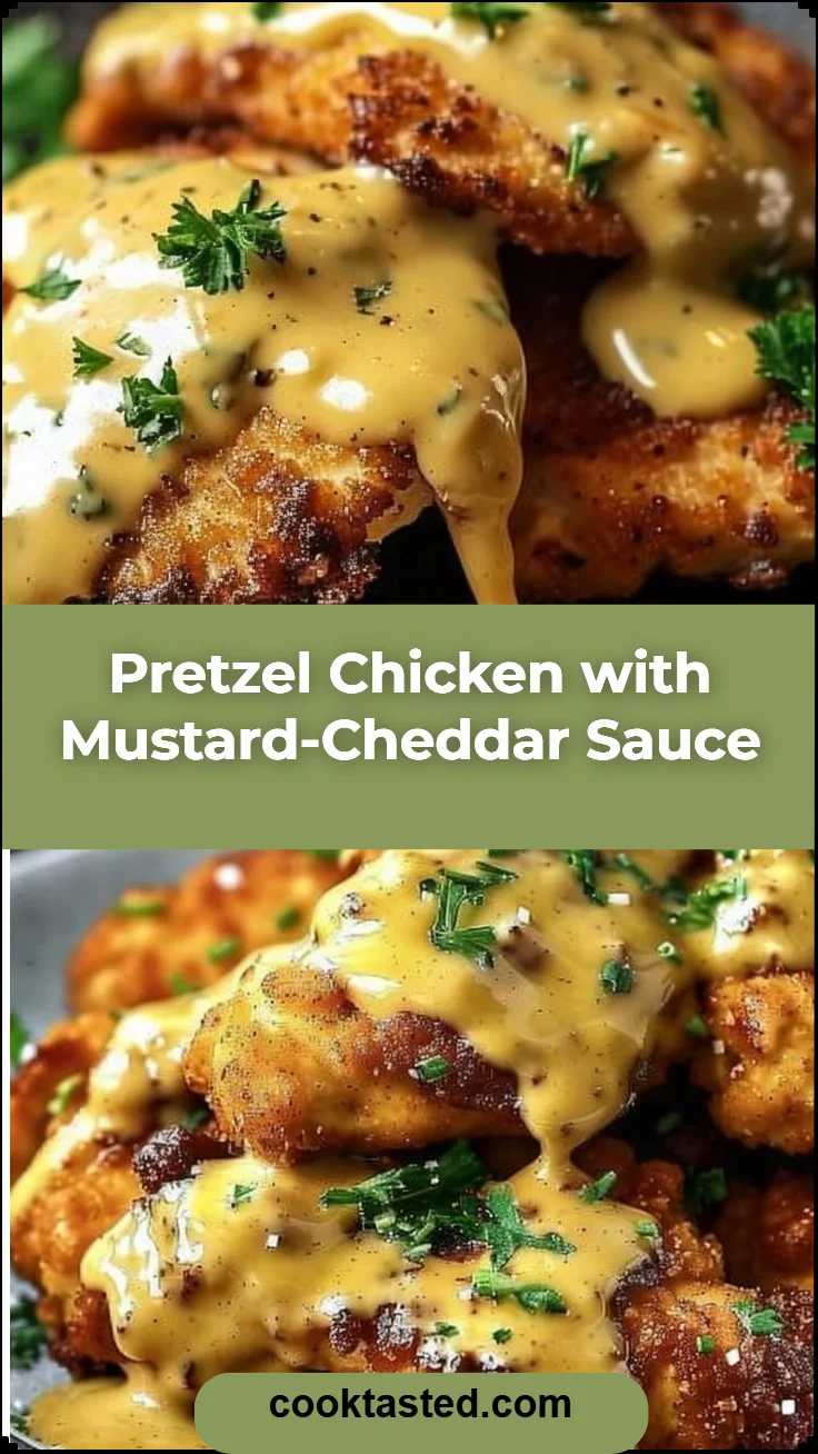 Pretzel Chicken with Mustard-Cheddar Sauce