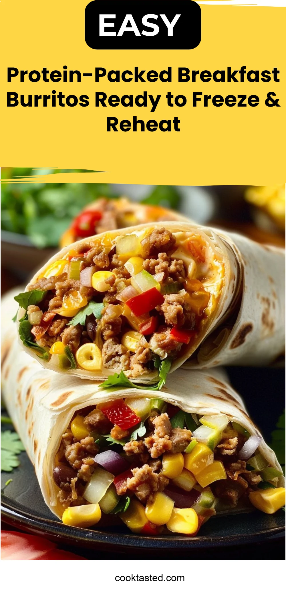 Protein-Packed Breakfast Burritos Ready to Freeze & Reheat