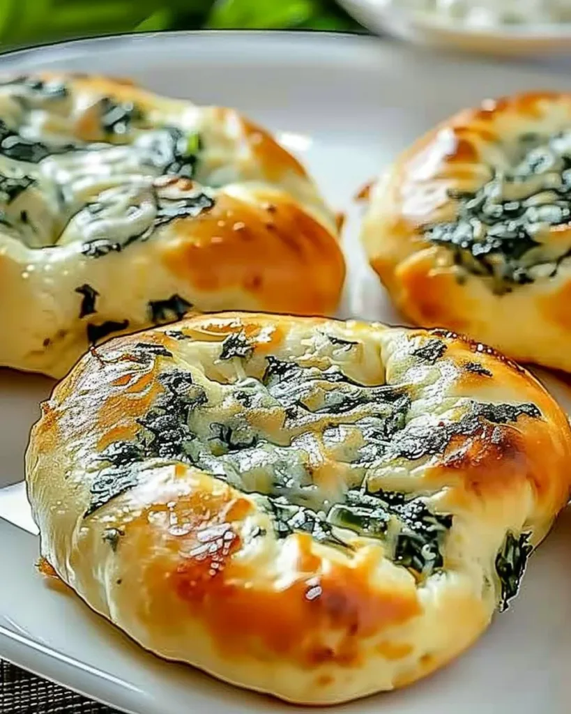 Delicious Spinach Cottage Cheese Flagels served on a plate