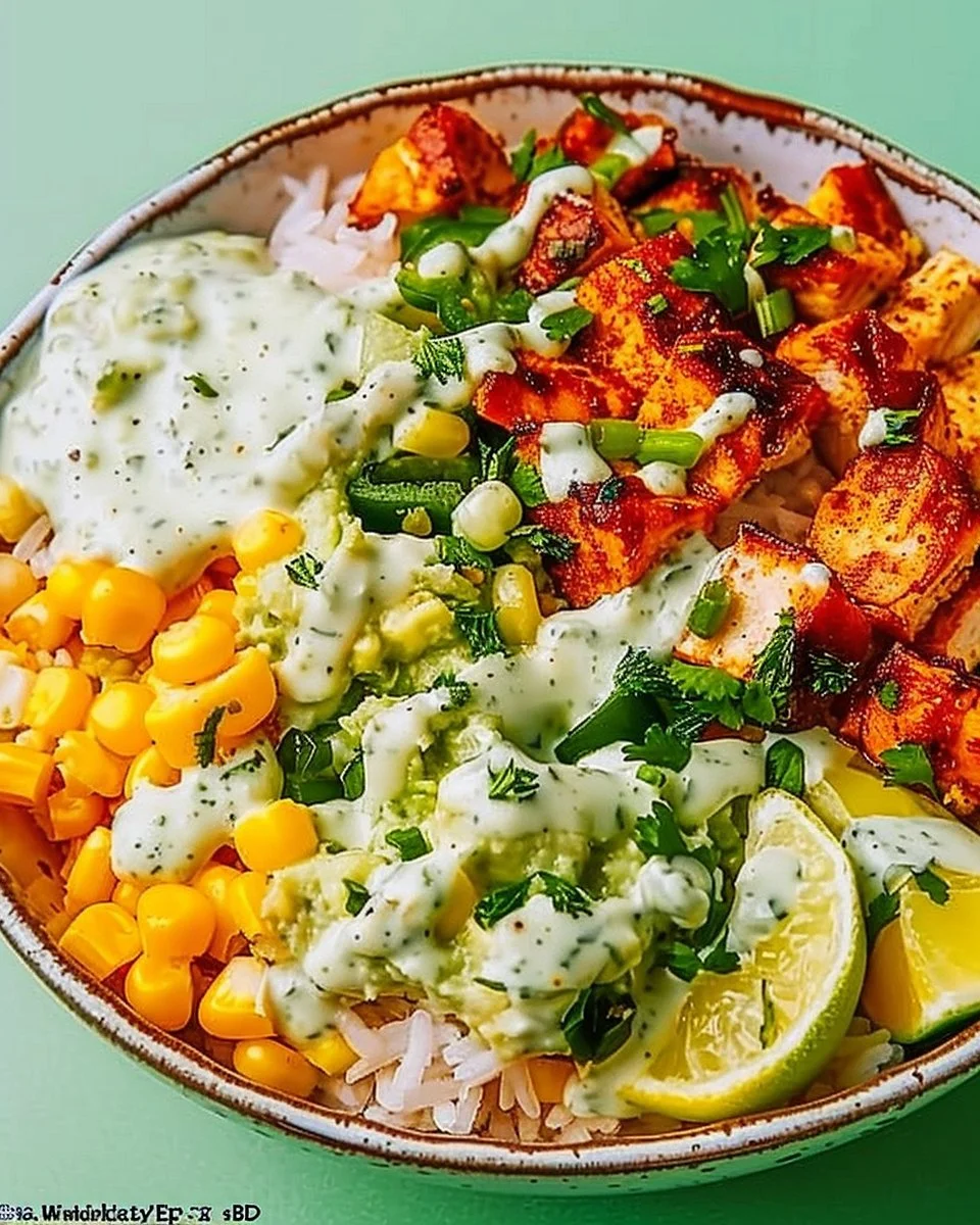 30-Minute Street Corn Chicken Rice Bowl
