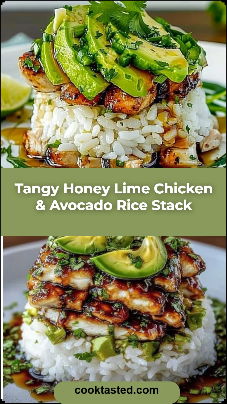 Tangy Honey Lime Chicken & Avocado Rice Stack