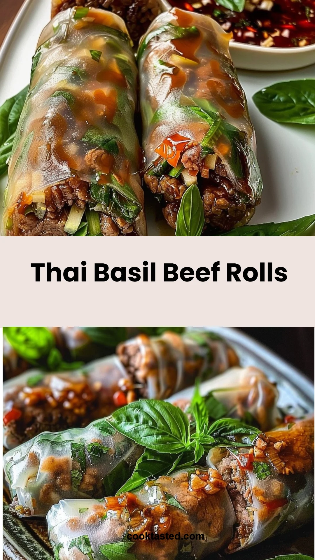 Thai Basil Beef Rolls