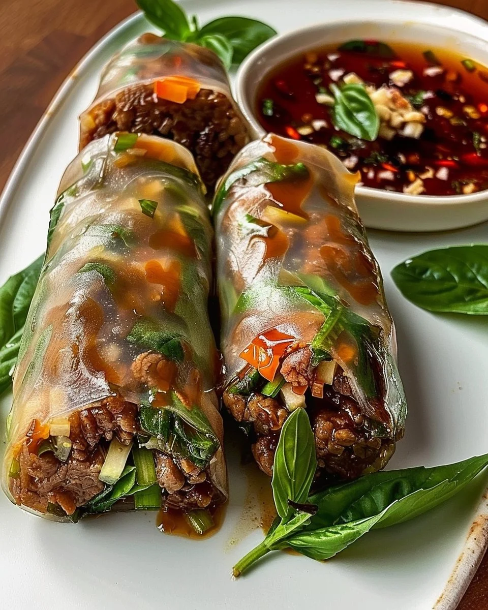 Thai Basil Beef Rolls – Fresh Thai Flavors in Every Bite