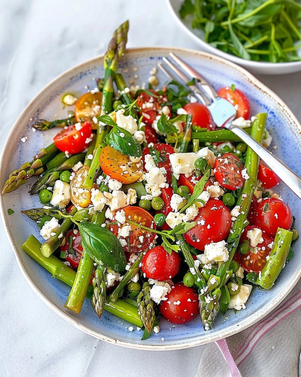 Asparagus Salad With Feta & Cherry Tomatoes