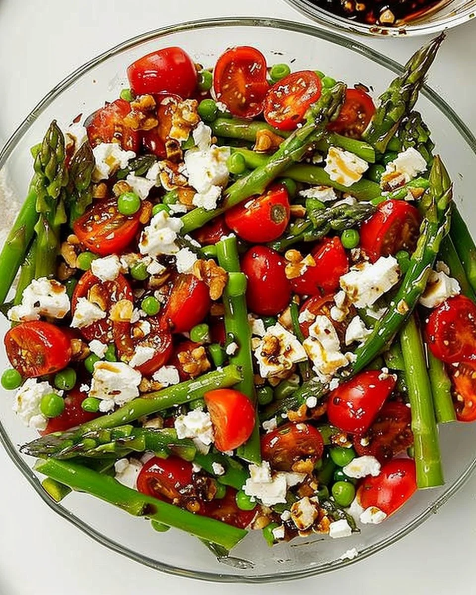 Asparagus, Tomato and Feta Salad with Balsamic Vinaigrette