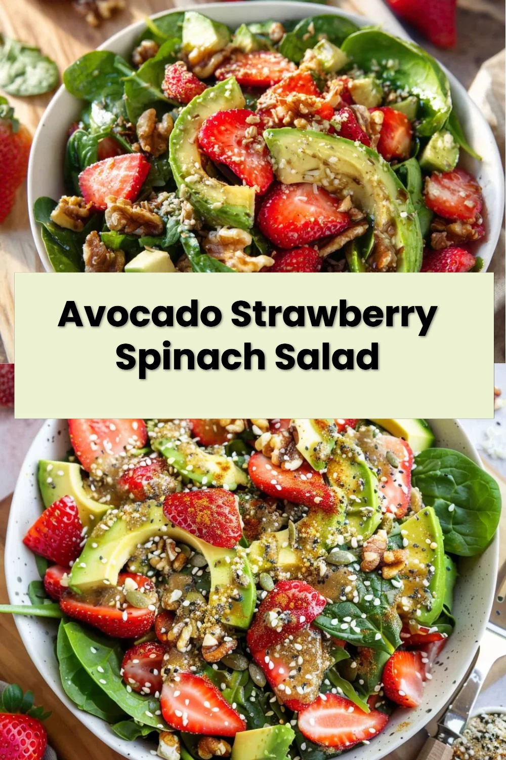 Avocado Strawberry Spinach Salad