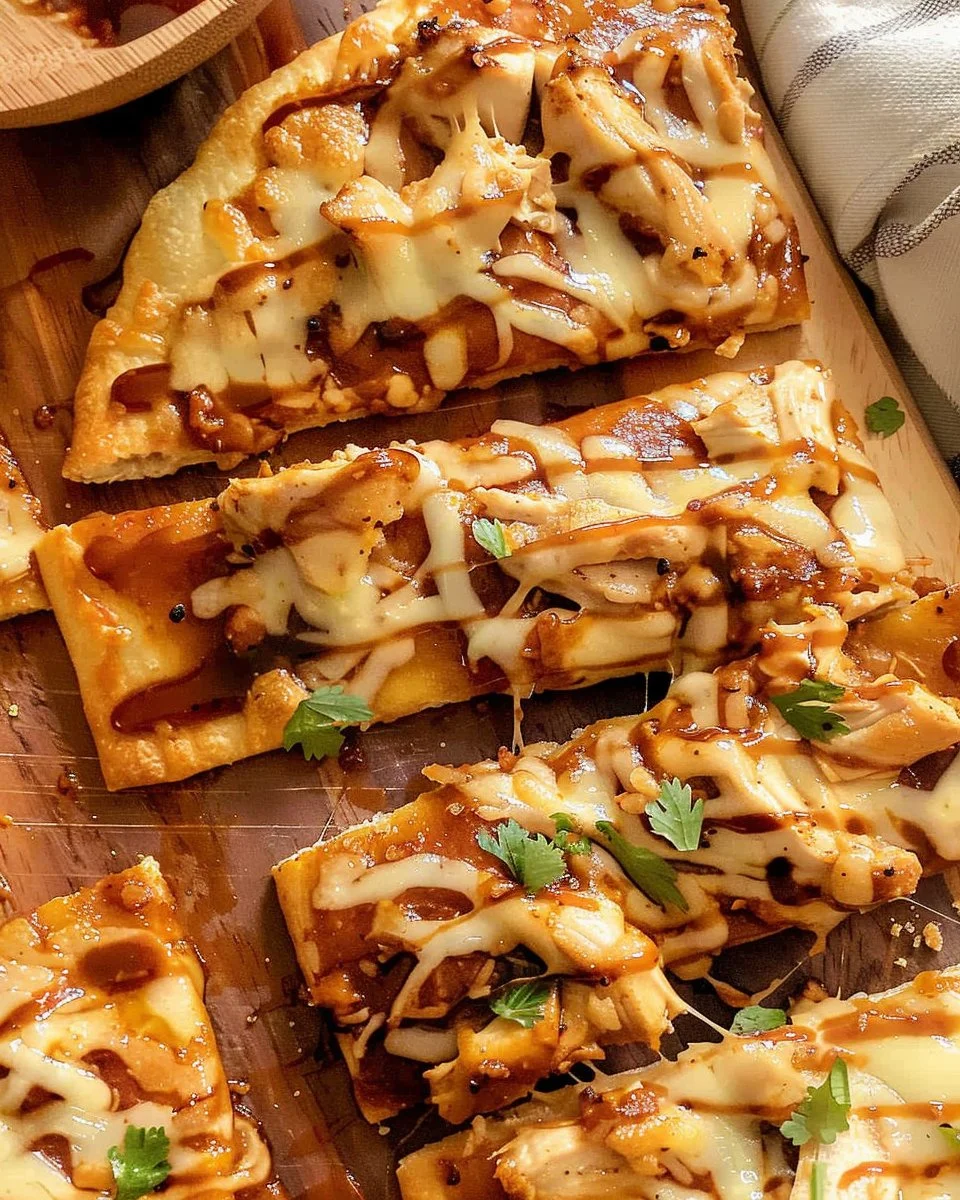 BBQ Chicken Flatbread (4 Ingredients)