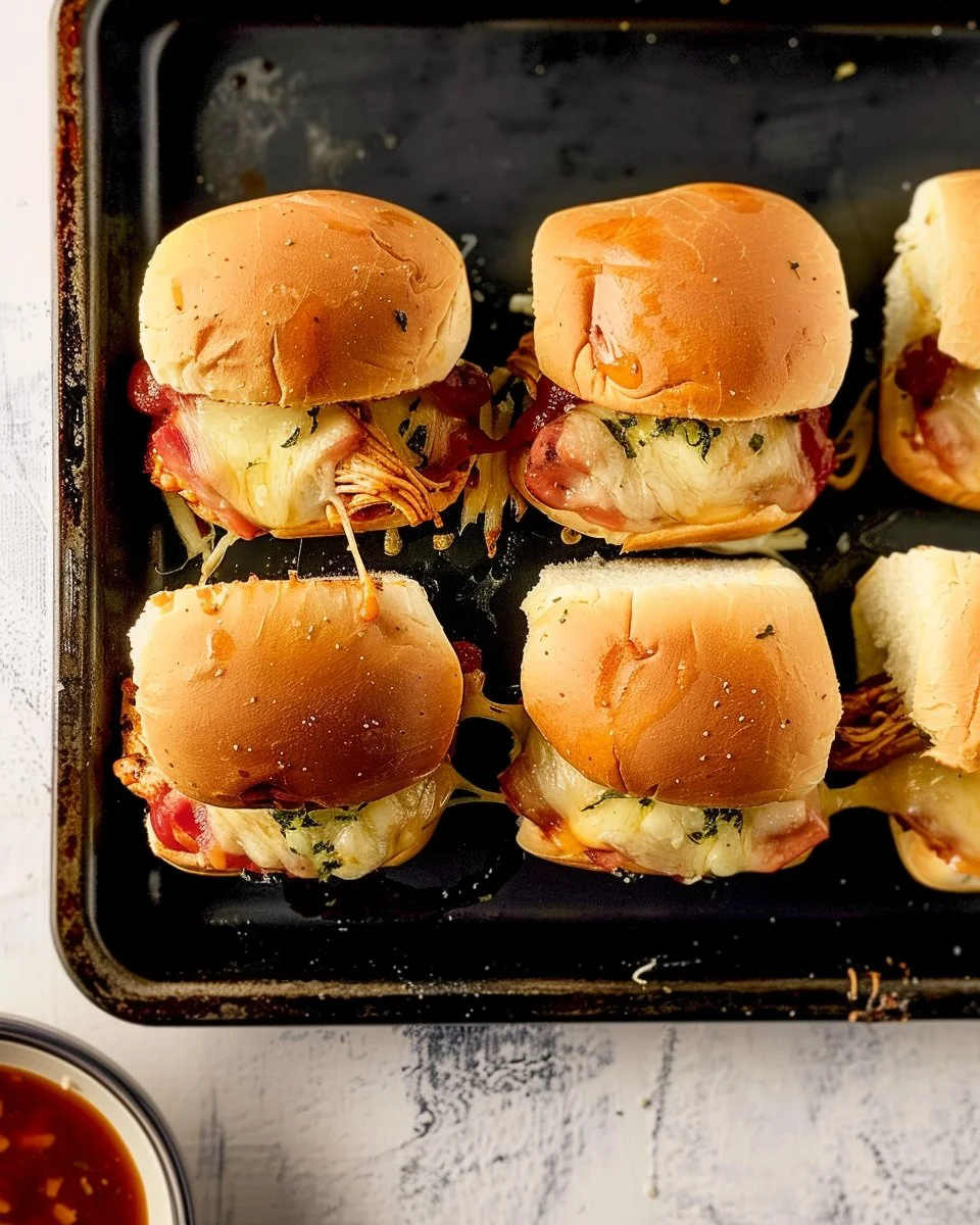 Delicious BBQ Chicken Sliders served on a platter