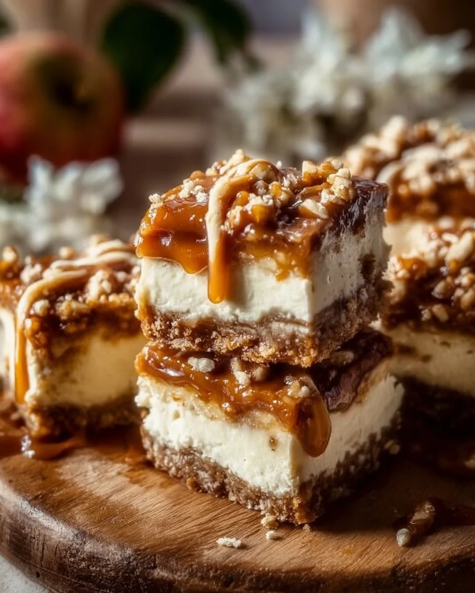 Caramel Apple Cheesecake Bars