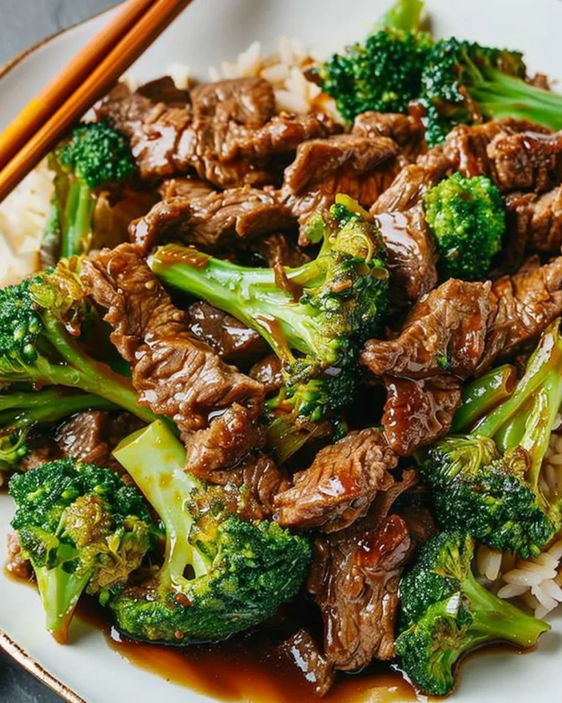 Delicious Chinese beef and broccoli stir-fry with vibrant vegetables