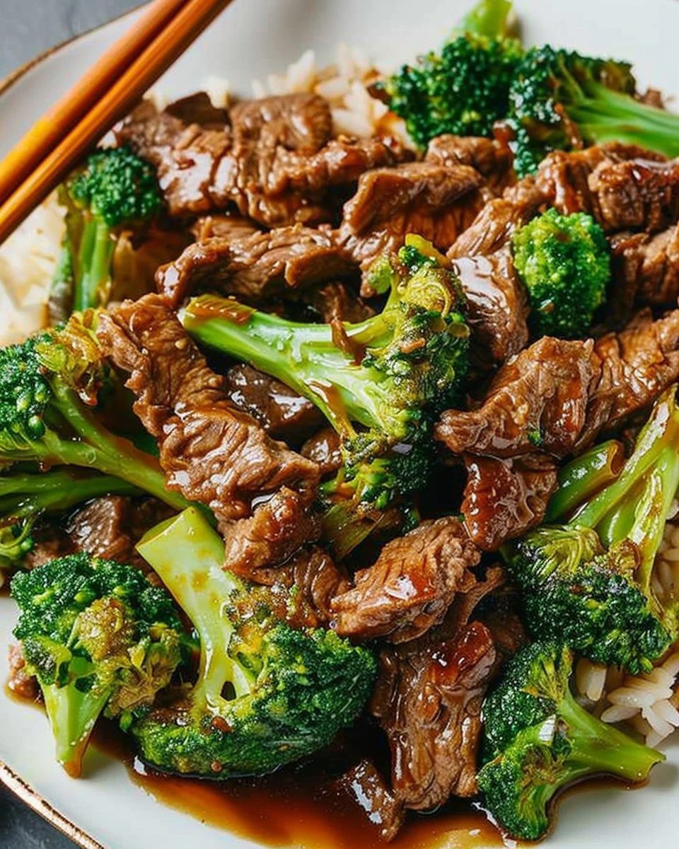 Delicious Chinese beef and broccoli stir-fry with vibrant vegetables
