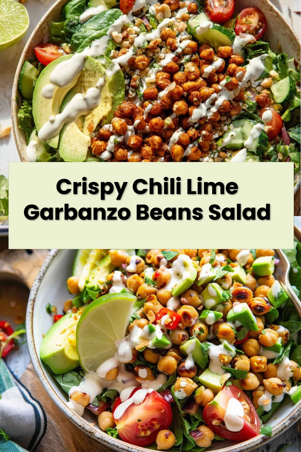 Crispy Chili Lime Garbanzo Beans Salad