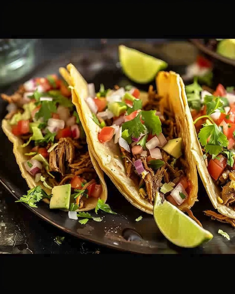 Crock Pot street tacos made with tender meat and fresh toppings