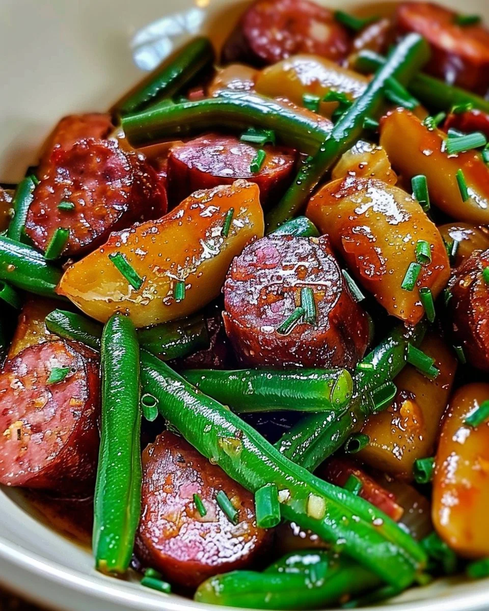 Crockpot Sausage and Green Beans