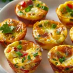 Delicious crustless mini quiches served on a platter, perfect for brunch.