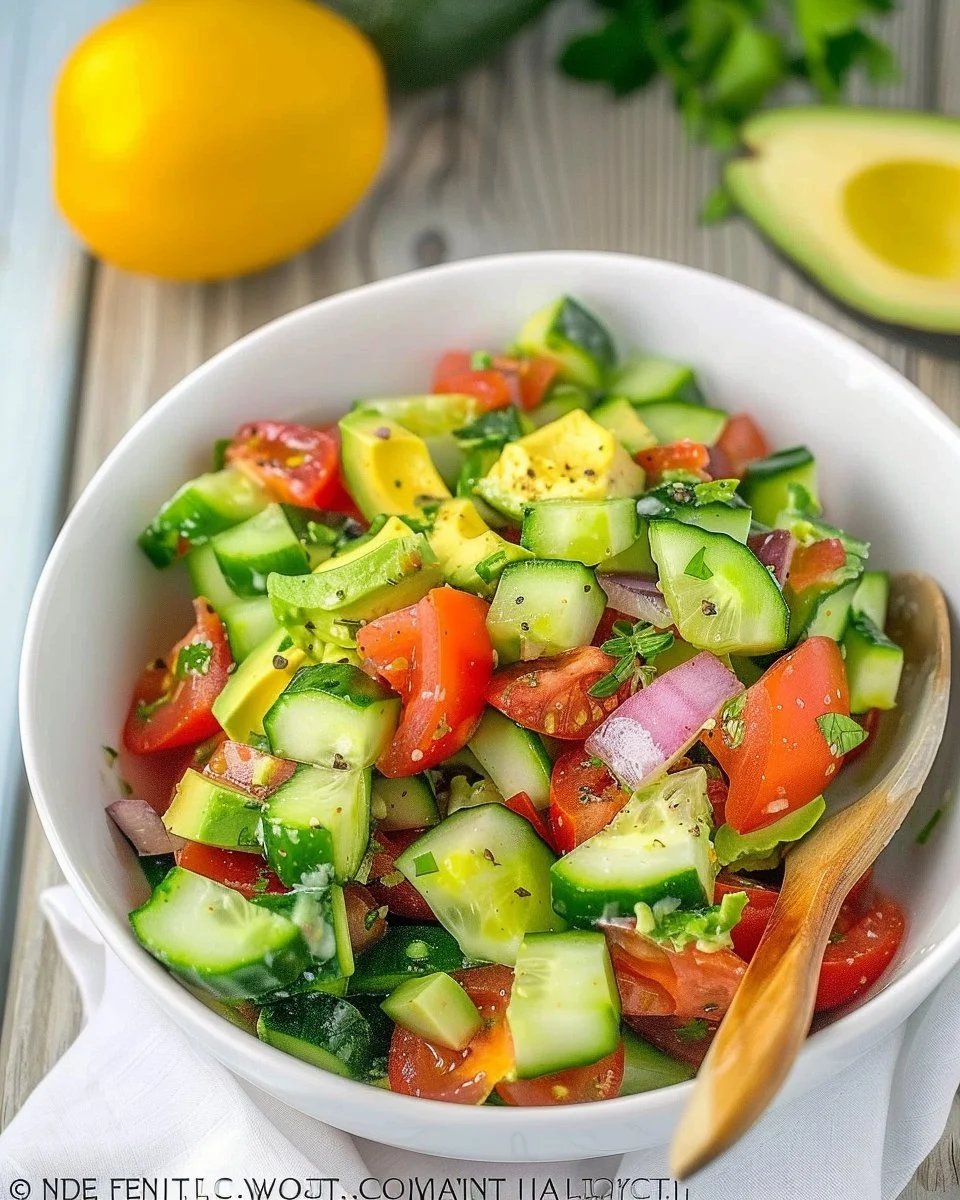 Cucumber Tomato Avocado Salad