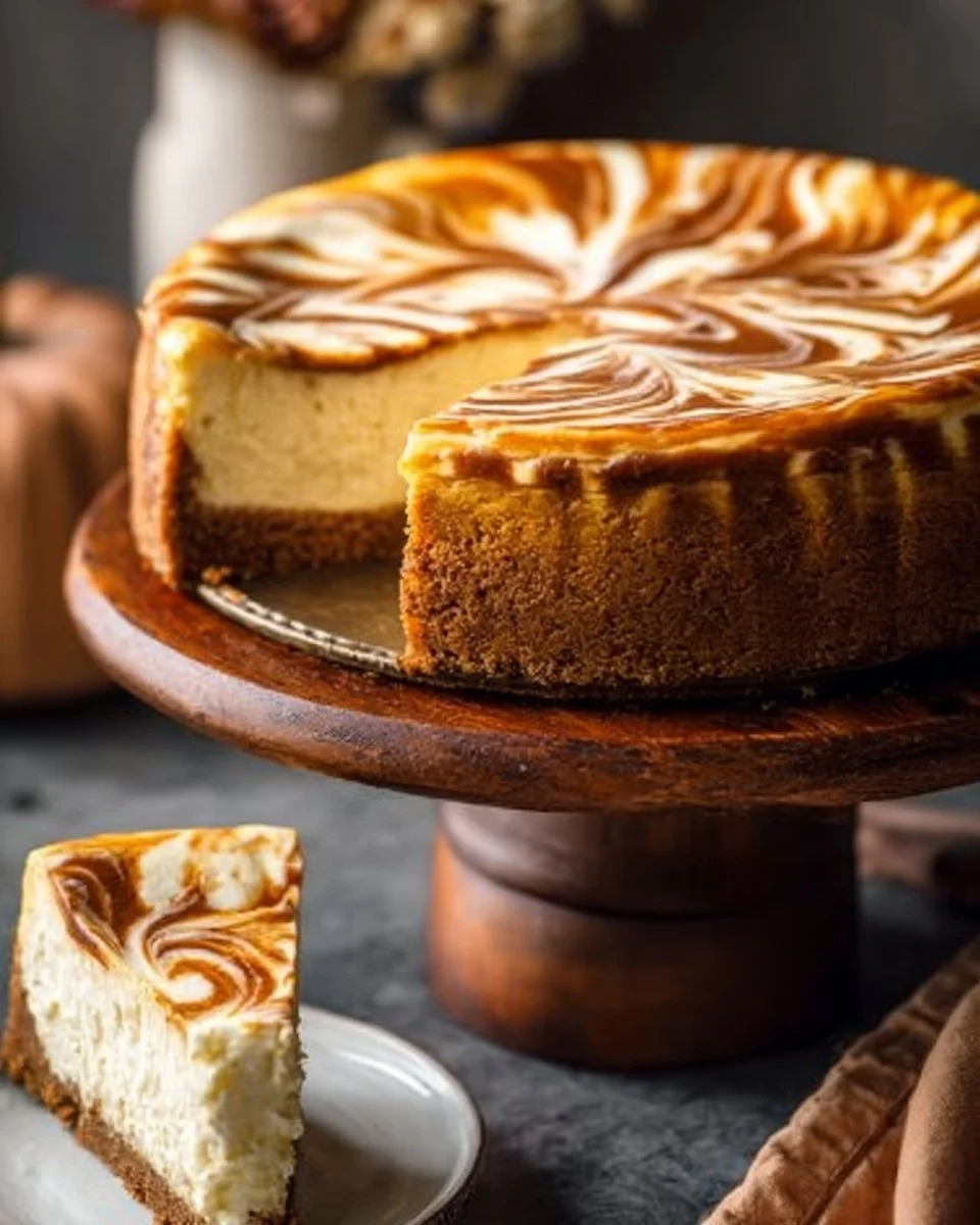 Easy Pumpkin Swirl Cheesecake Recipe - Perfect Fall Dessert!
