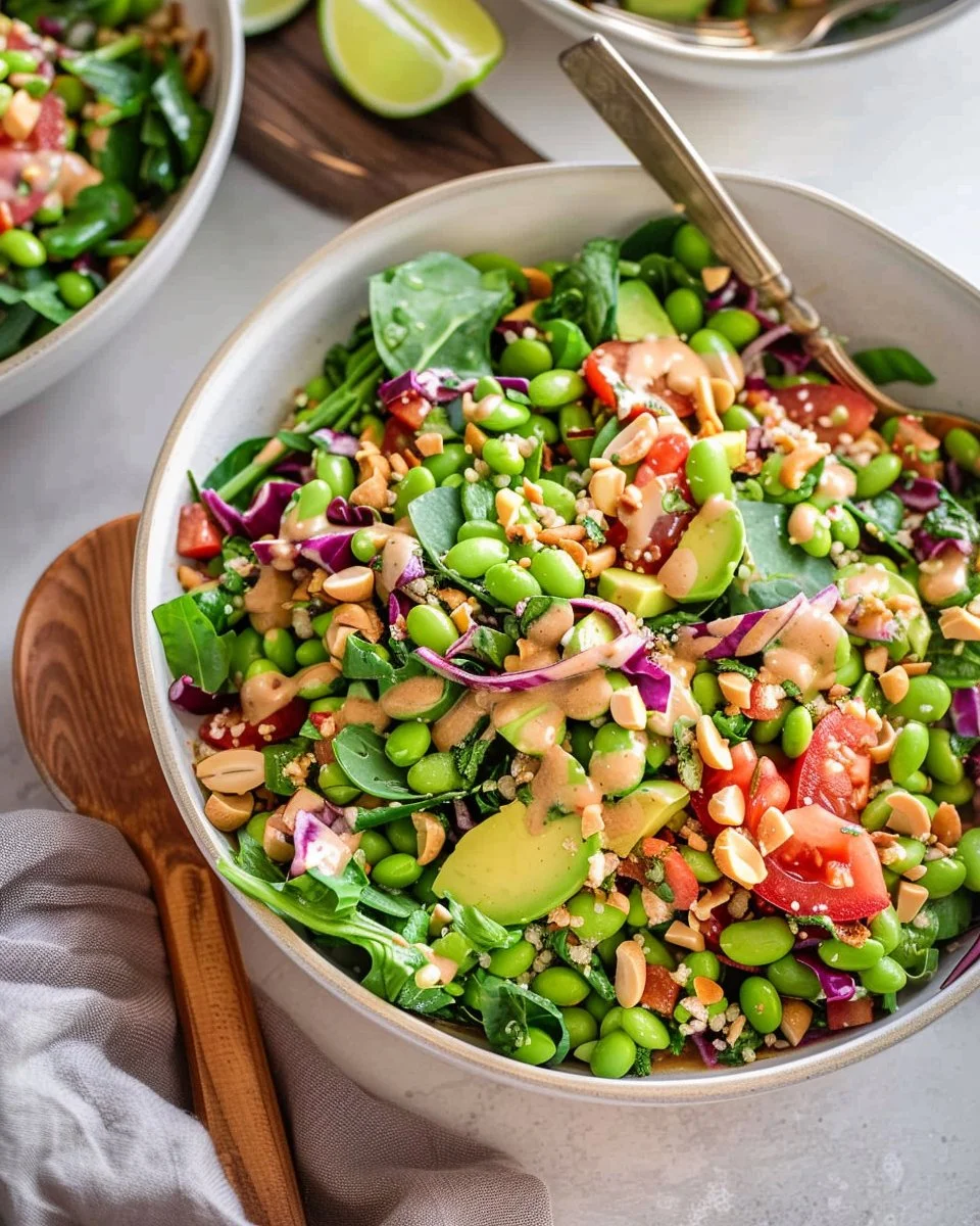 Edamame Crunch Salad with Peanut Dressing