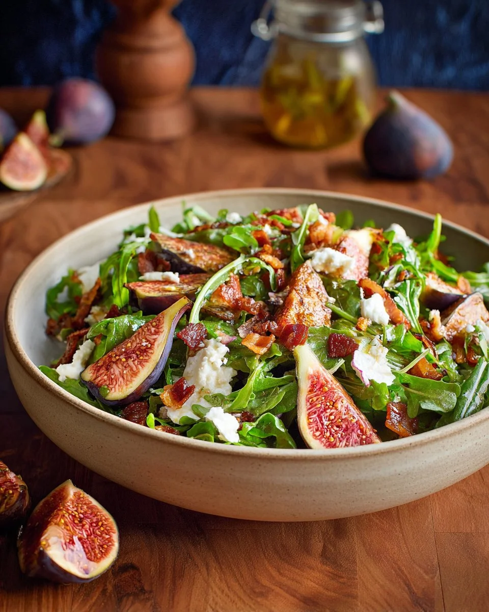 Delicious Fig and Goat Cheese Salad with fresh ingredients and vibrant colors.