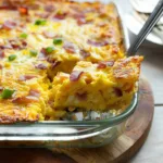 Delicious Hash Brown Egg Casserole served in a baking dish