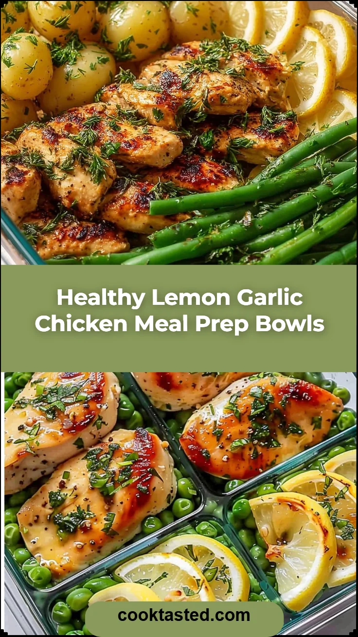 Healthy Lemon Garlic Chicken Meal Prep Bowls