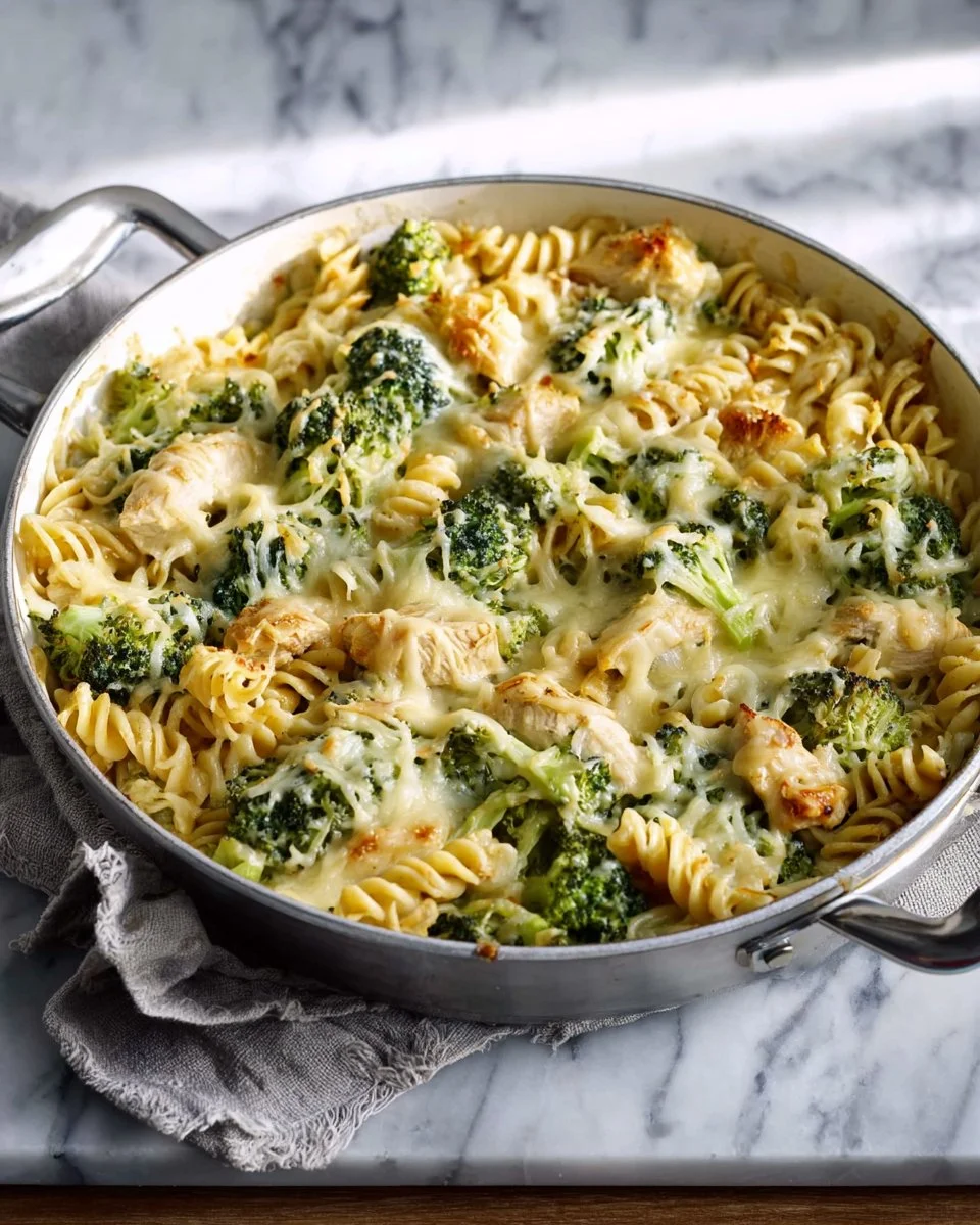 High Protein Alfredo Bake with creamy sauce and toppings