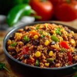 High protein unstuffed peppers loaded with nutrients on a plate