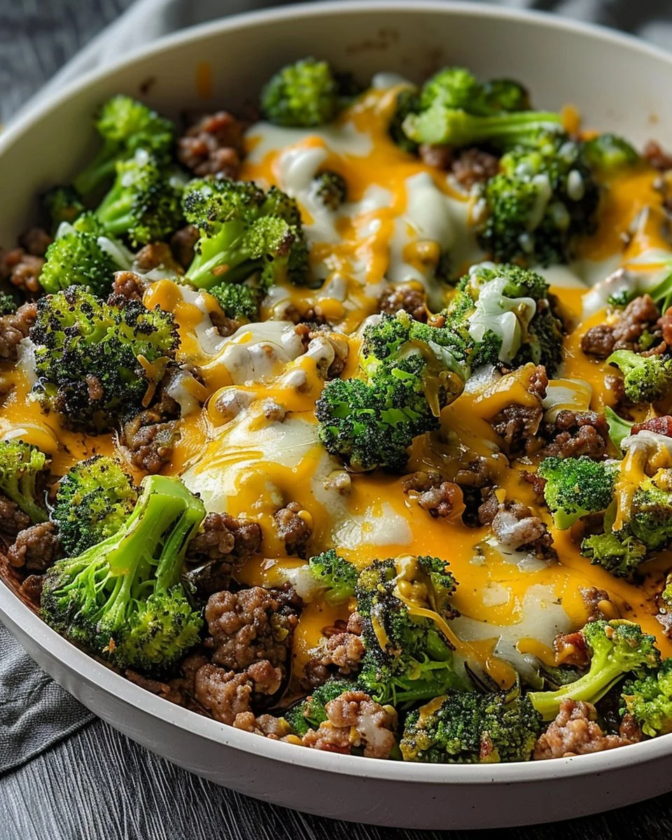 Keto Hamburger Broccoli Skillet