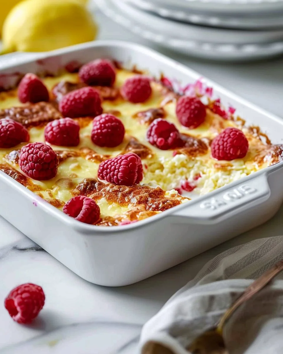 Lemon Raspberry Cottage Cheese Bake