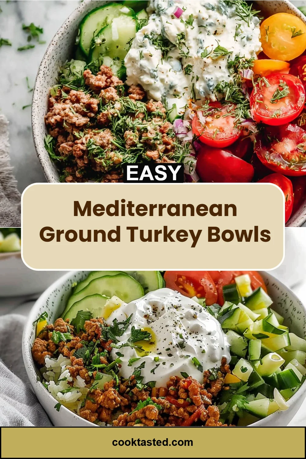 Mediterranean Ground Turkey Bowls
