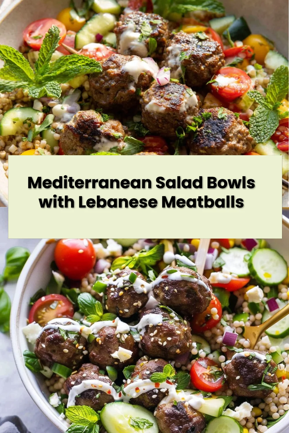 Mediterranean Salad Bowls with Lebanese Meatballs