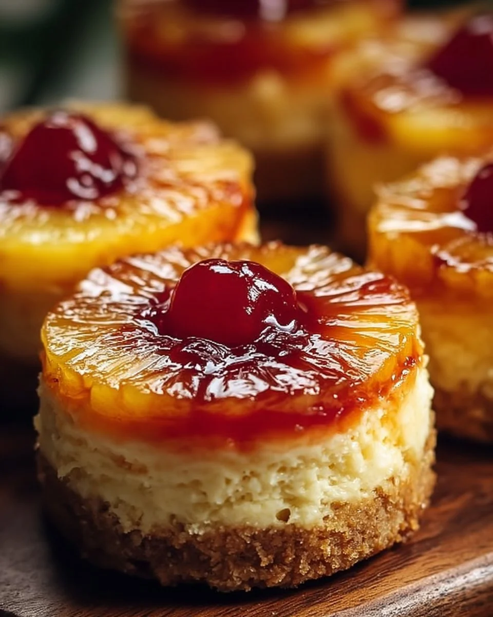 Mini Pineapple Upside-Down Cheesecakes
