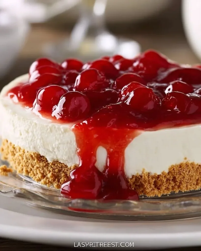 Delicious no-bake cheesecake topped with fresh berries