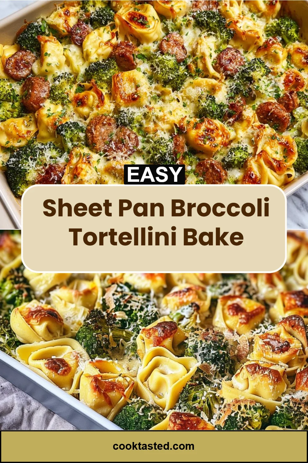 Sheet Pan Broccoli Tortellini Bake