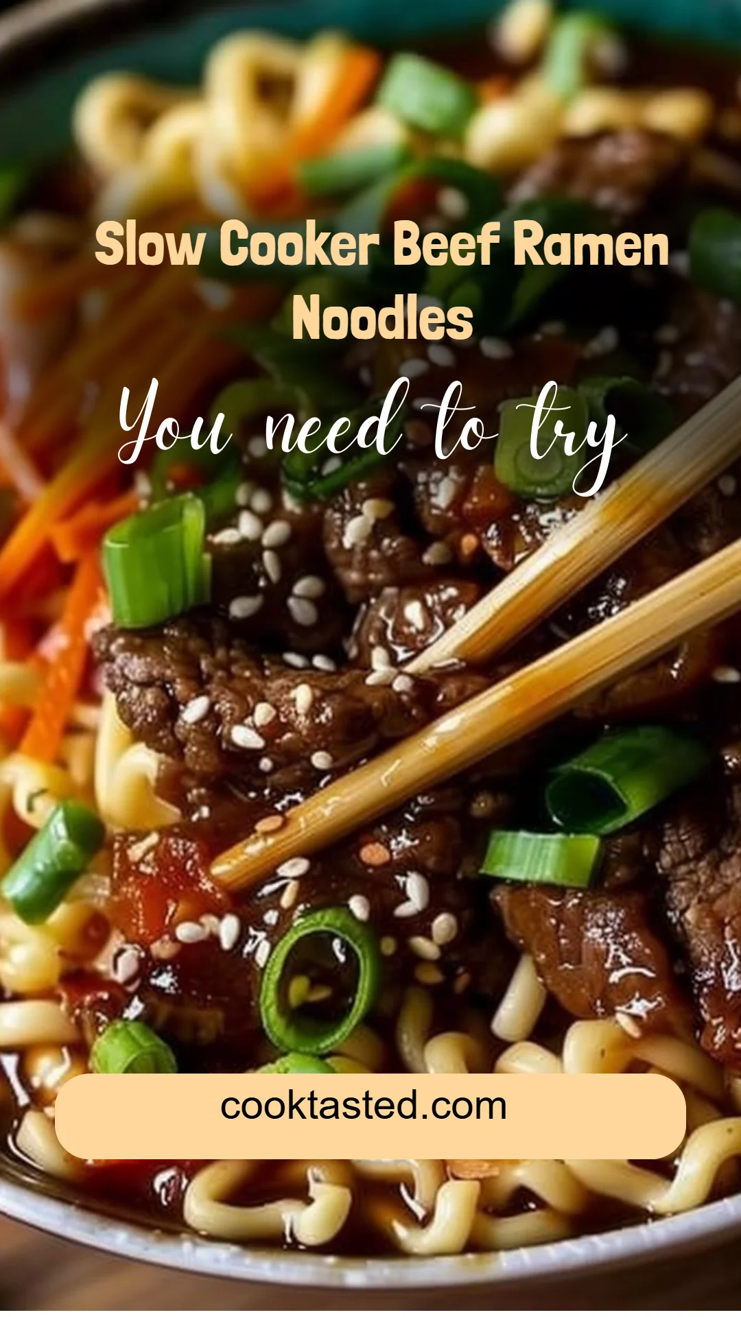 Slow Cooker Beef Ramen Noodles