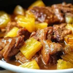 Slow cooker pineapple pork dish with vibrant flavors and tender meat