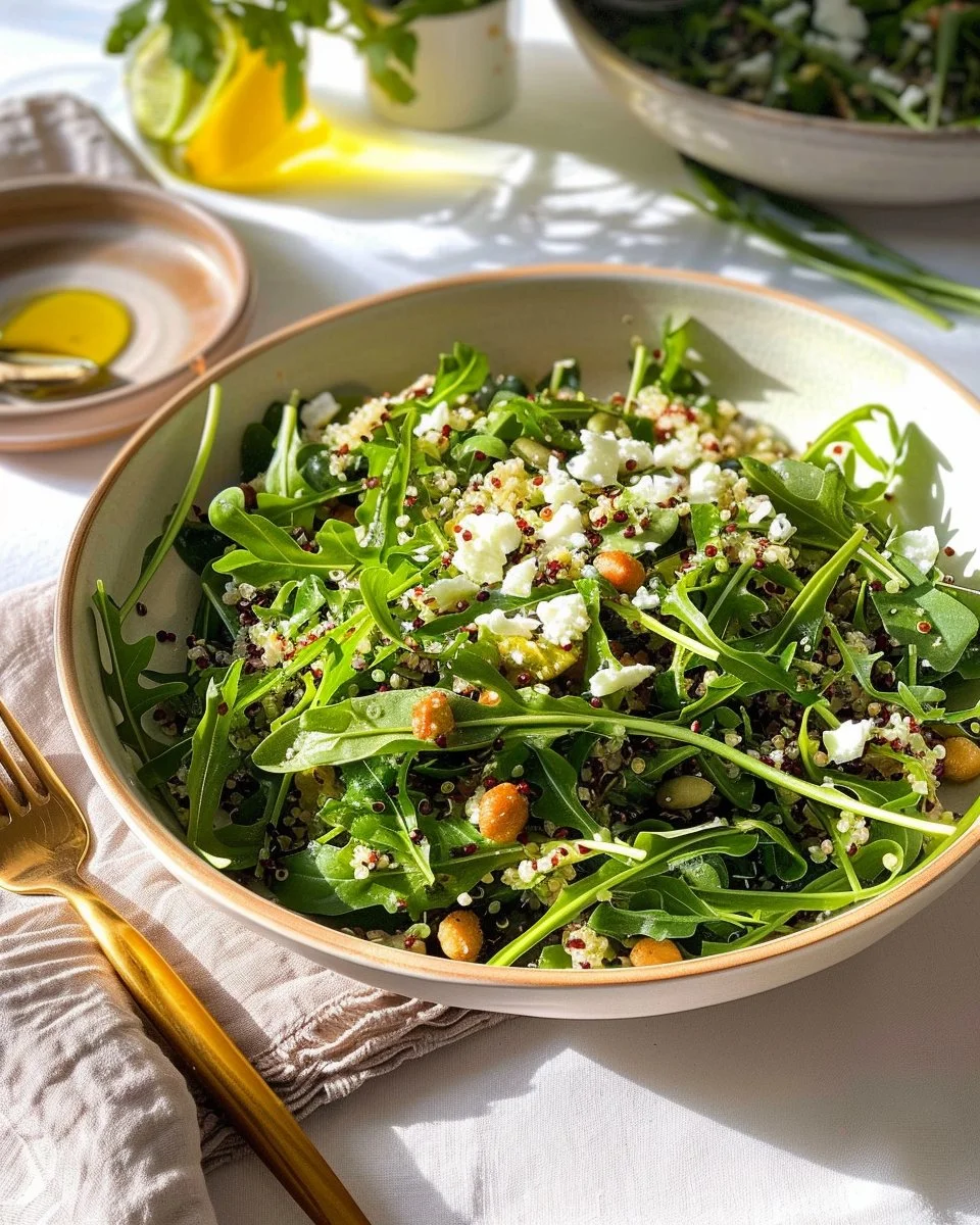 Spring Arugula and Quinoa Salad with Lemon Dressing