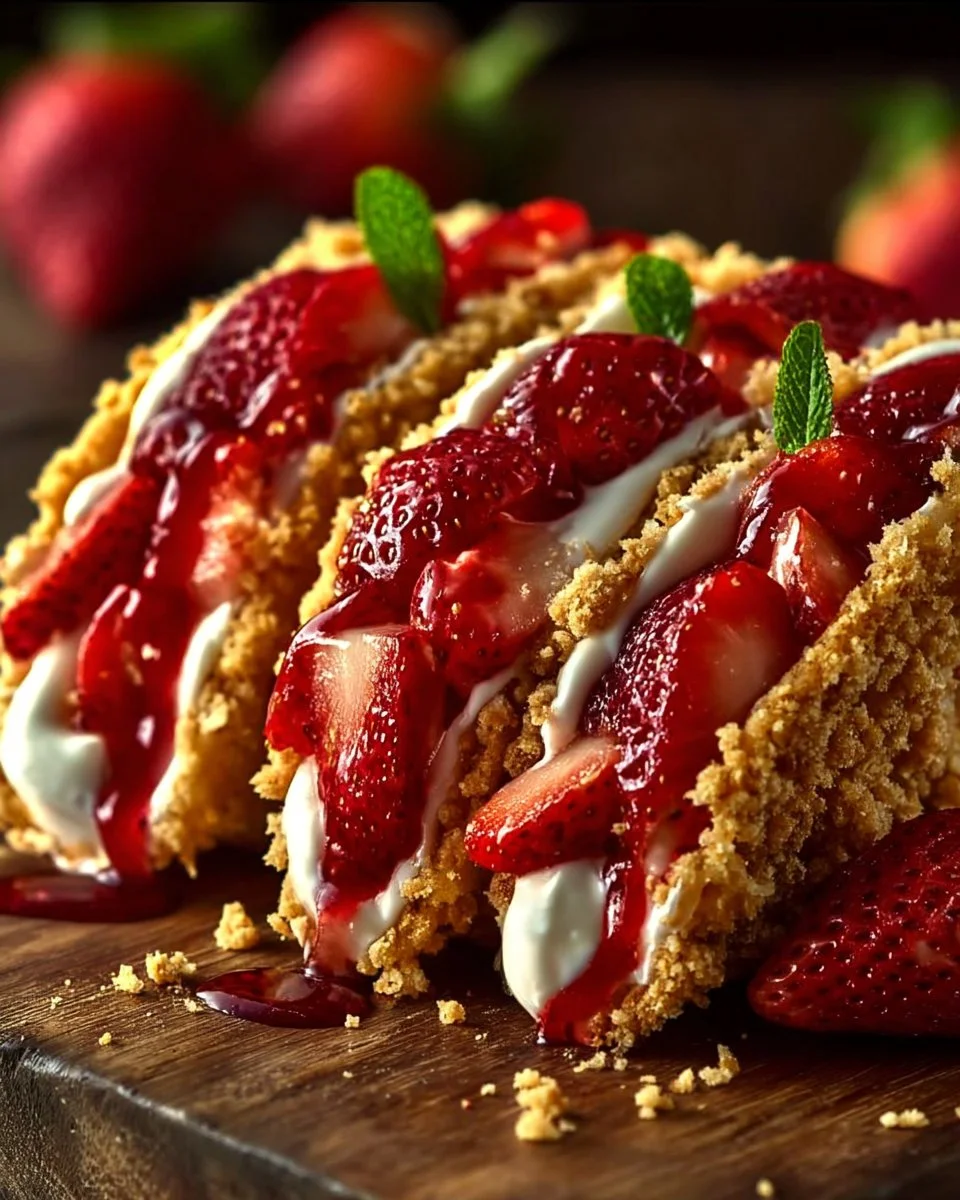 Strawberry Crunch Cheesecake Tacos