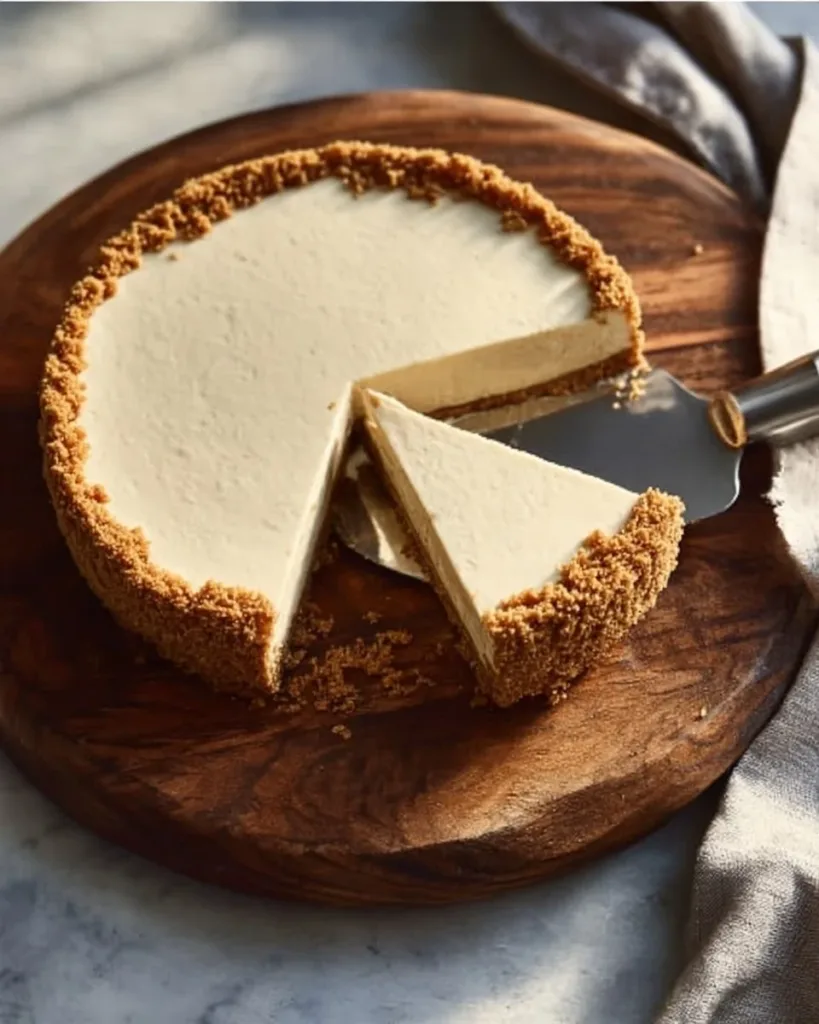Vanilla Bean Brown Butter Cheesecake slice on a plate with a fork