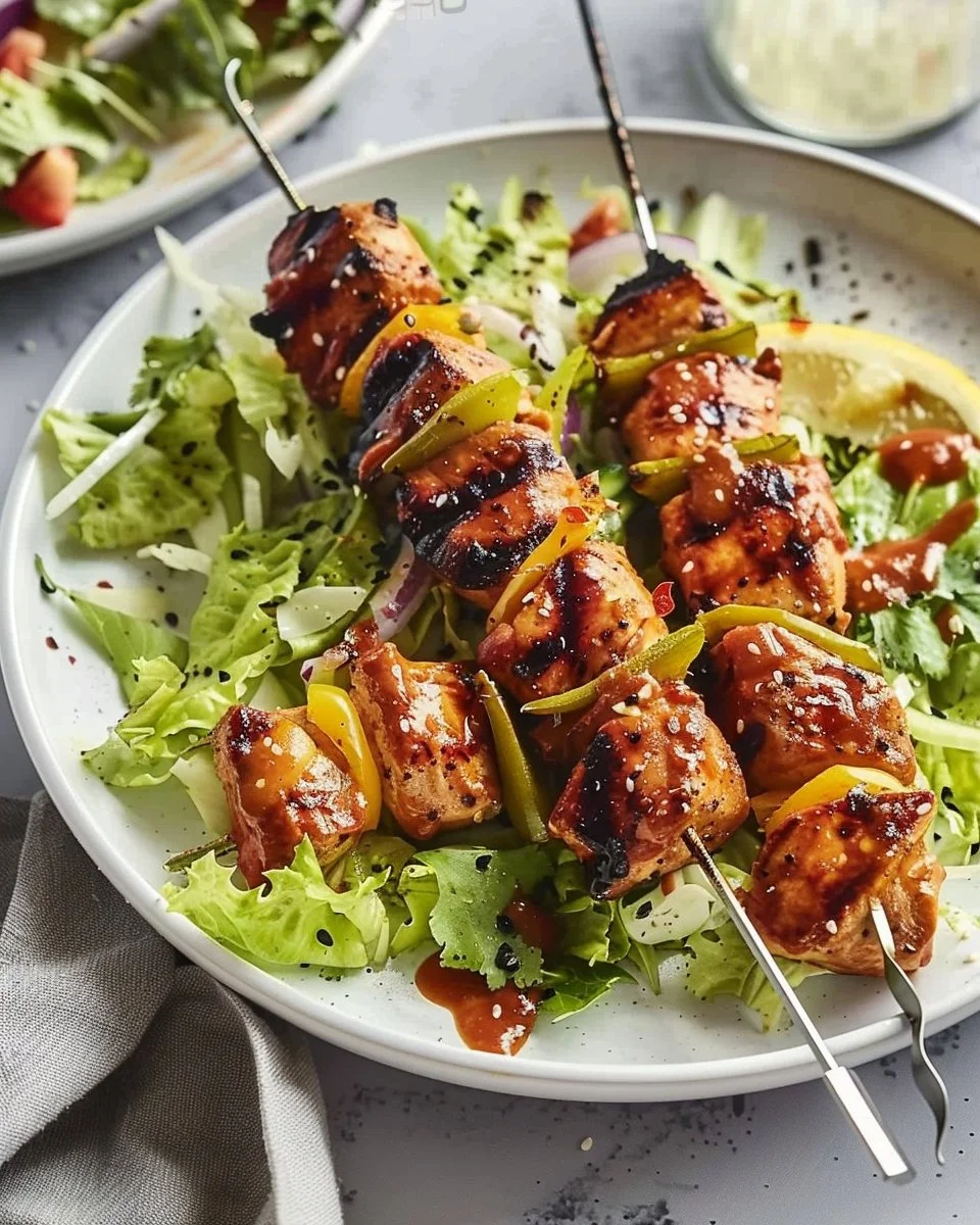 BBQ Chicken Skewer Salad