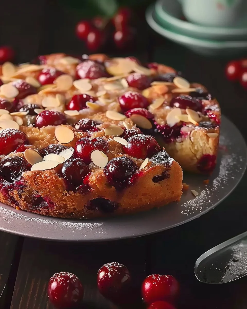 Cherry Almond Cake with Buttermilk