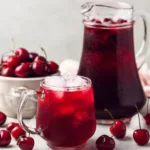 Refreshing Cherry Pie Inspired Iced Tea in a glass