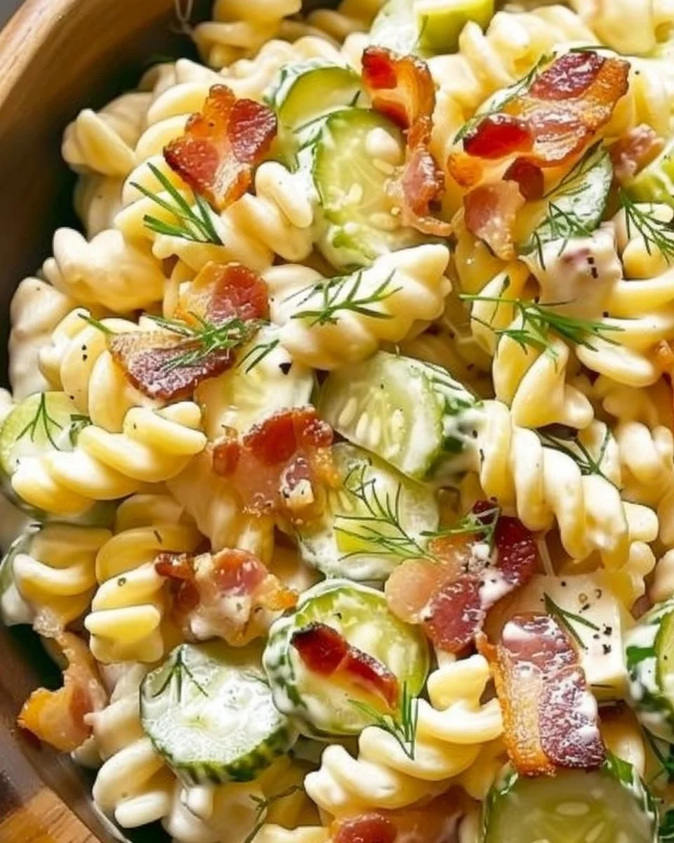 Dill Pickle Bacon Pasta Salad
