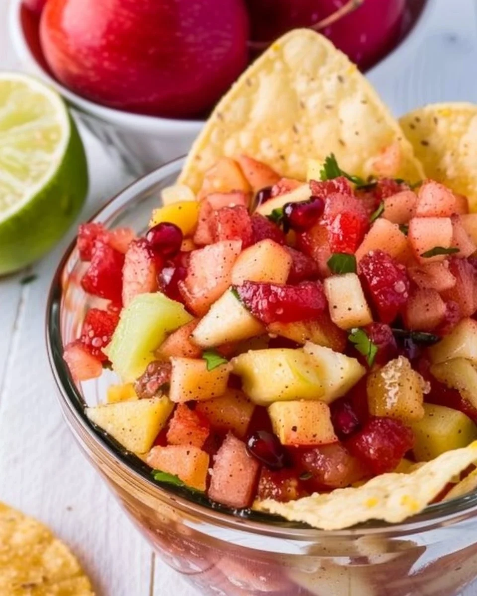 Fruit Salsa with Cinnamon Sugar Tortilla Chips