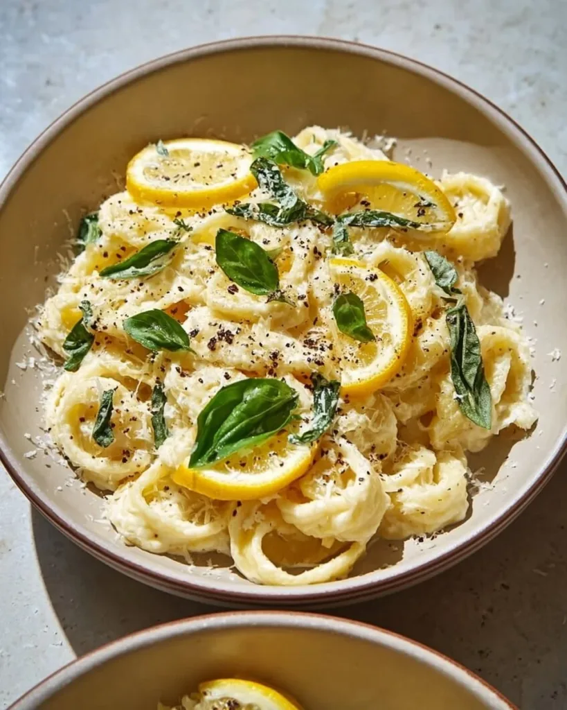 Delicious Lemon Ricotta Pasta garnished with fresh herbs and lemon zest.