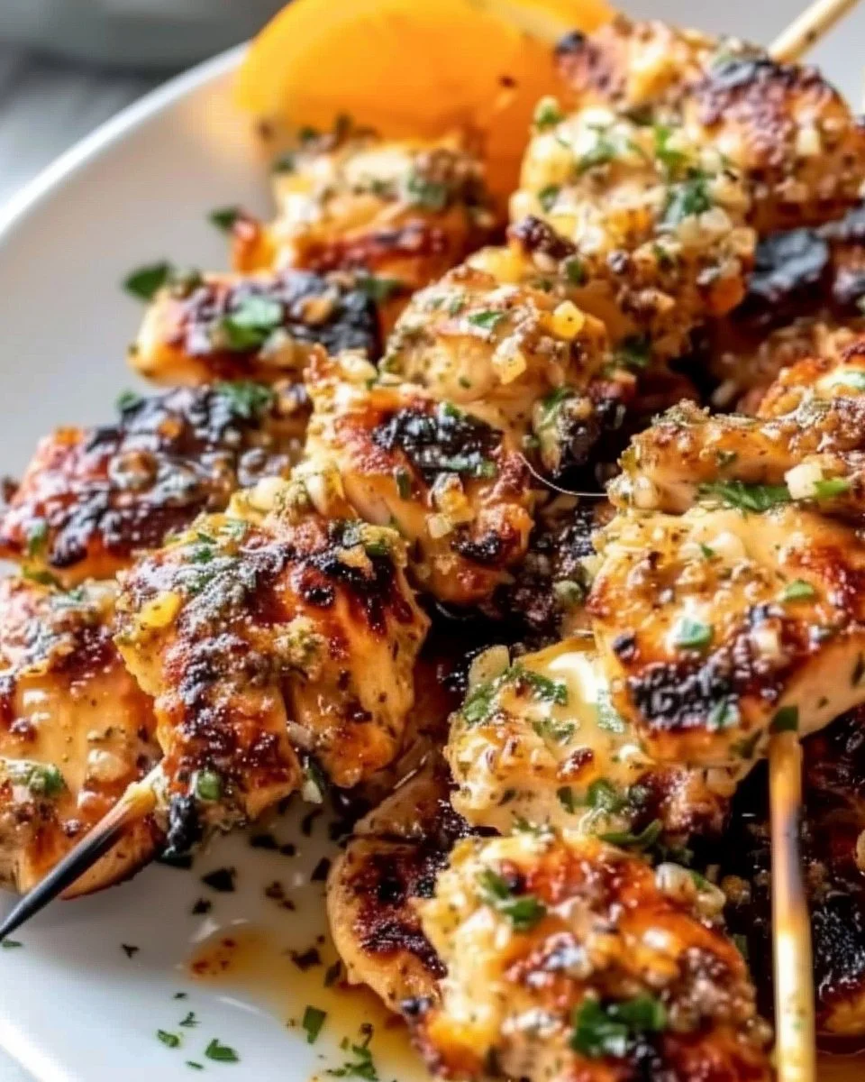 Ranch Garlic Parmesan Chicken Skewers