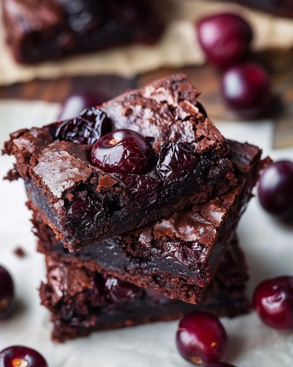 Roasted Cherry Brownies
