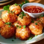 Homemade shrimp balls served with dipping sauce